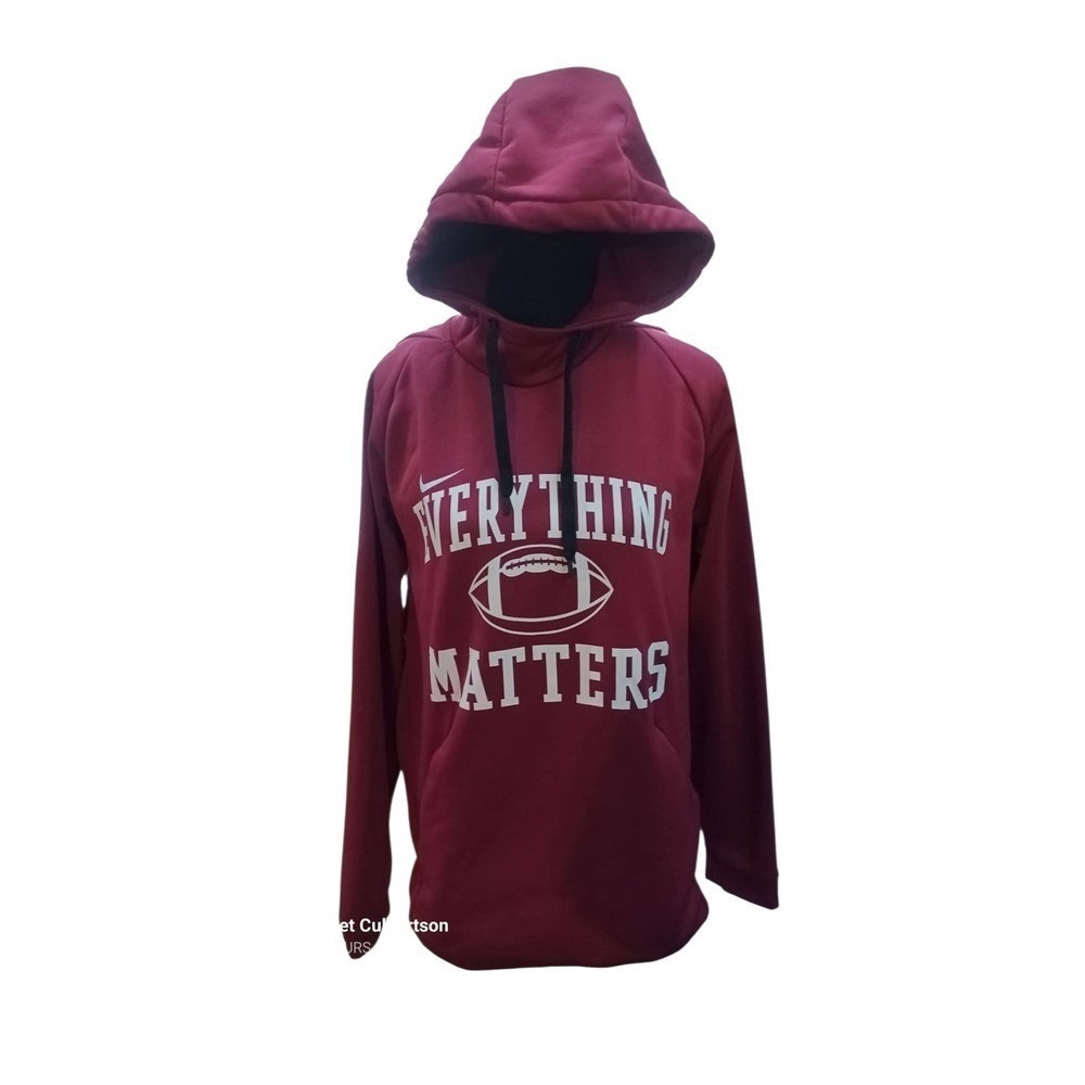 Nike Pullover Hoodie Everything Matters Football Graphic Maroon‎ Sweatshirt